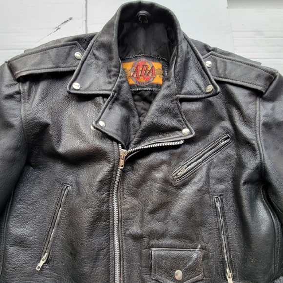 Vintage ADA Leather Biker / Punk Rock Jacket - Black - Extra Large (EUC) - Picture 3 of 10